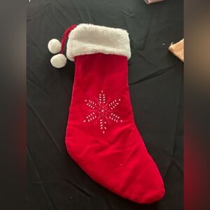 Red and Whiteye Christmas stocking, Preloved in good condition